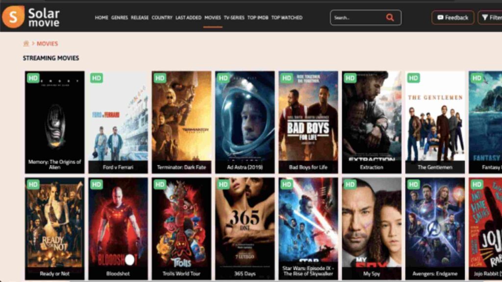 SolarMovie stands out with its vast library