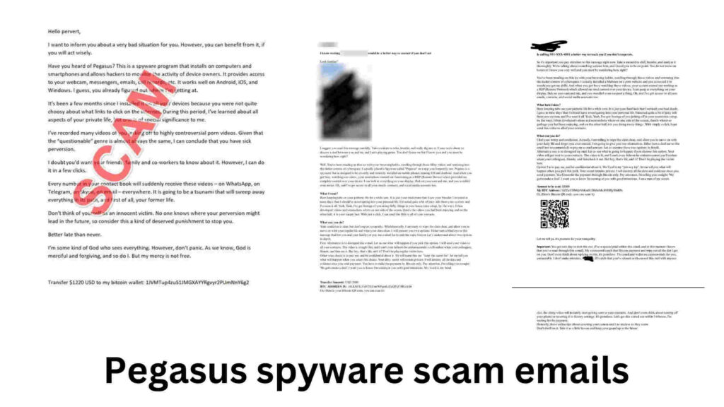 Real Examples Of Pegasus Spyware Scam Emails