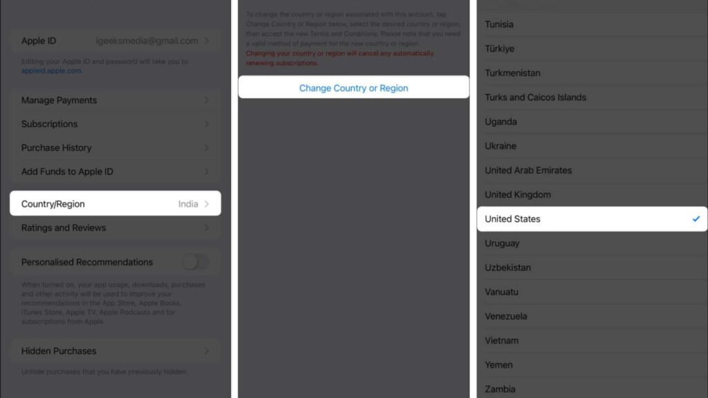 How To Change Location In App Store On IphoneIpad