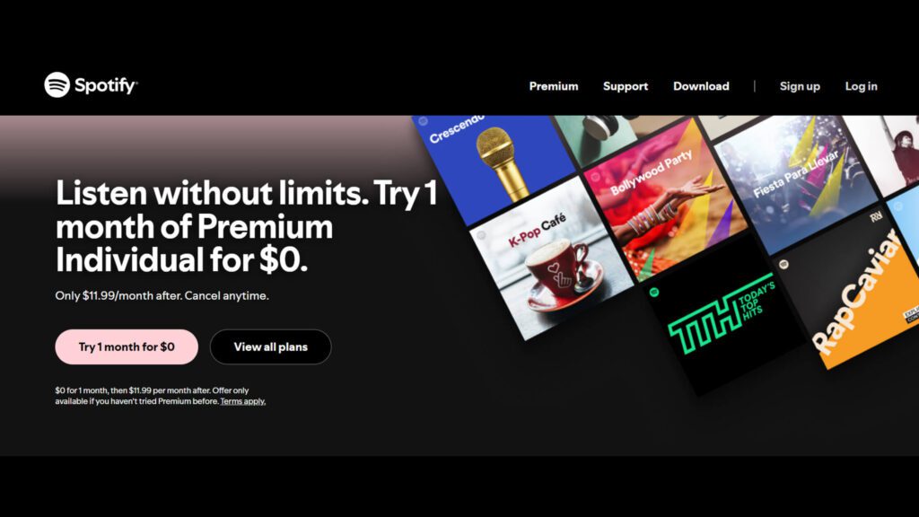 Spotify free trial plan