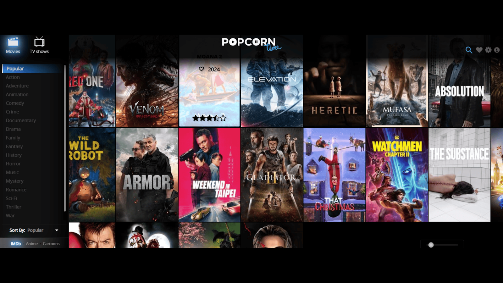 Popcorn Time website overview