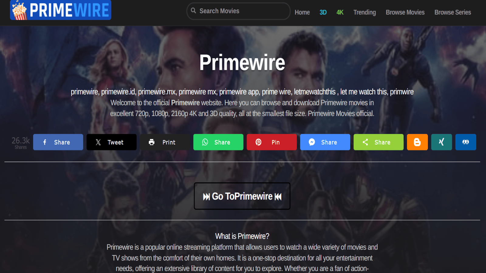 Primewire website overview