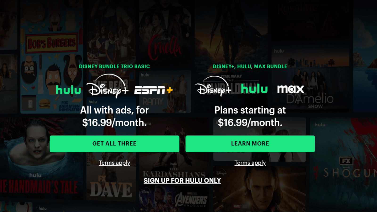 Hulu website overview