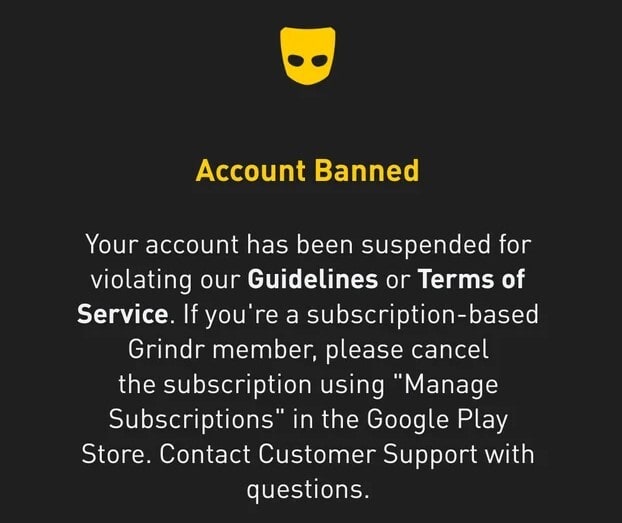 Grindr Ban