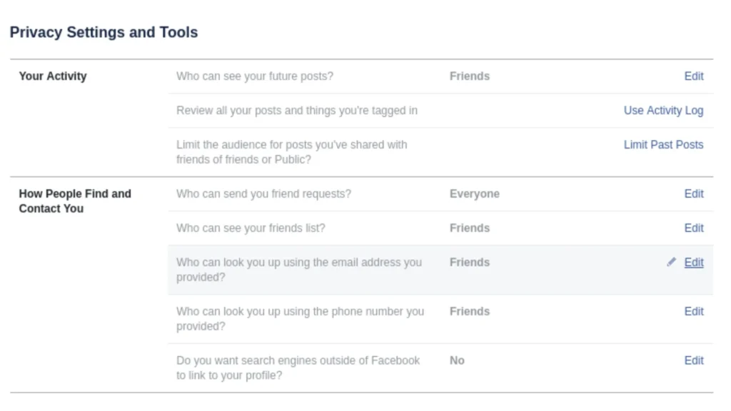 Privacy Settings Review