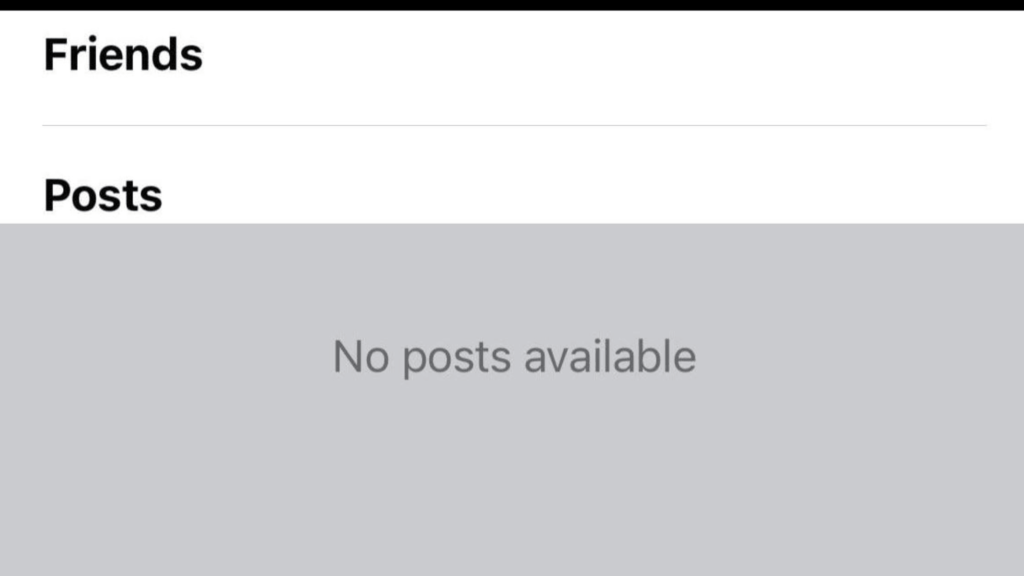 no posts available on Facebook error