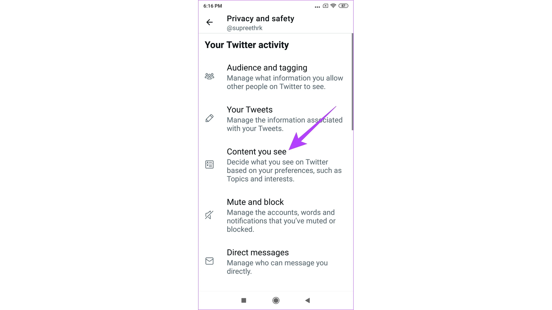 Alt: How to allow adult content on Twitter (Source)