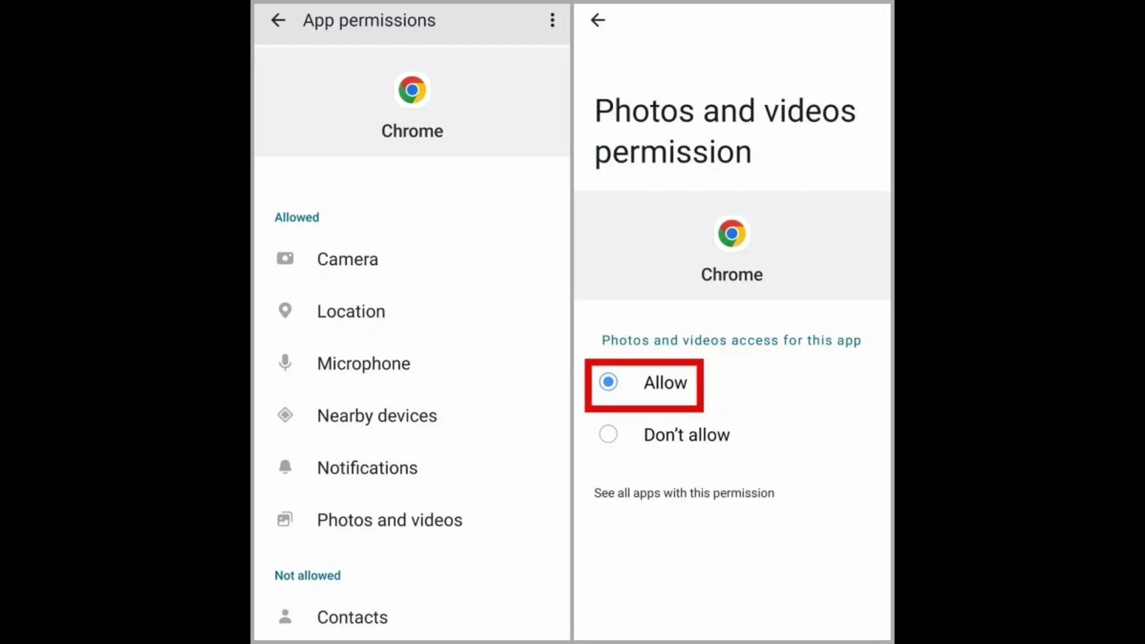 Chrome download location settings
