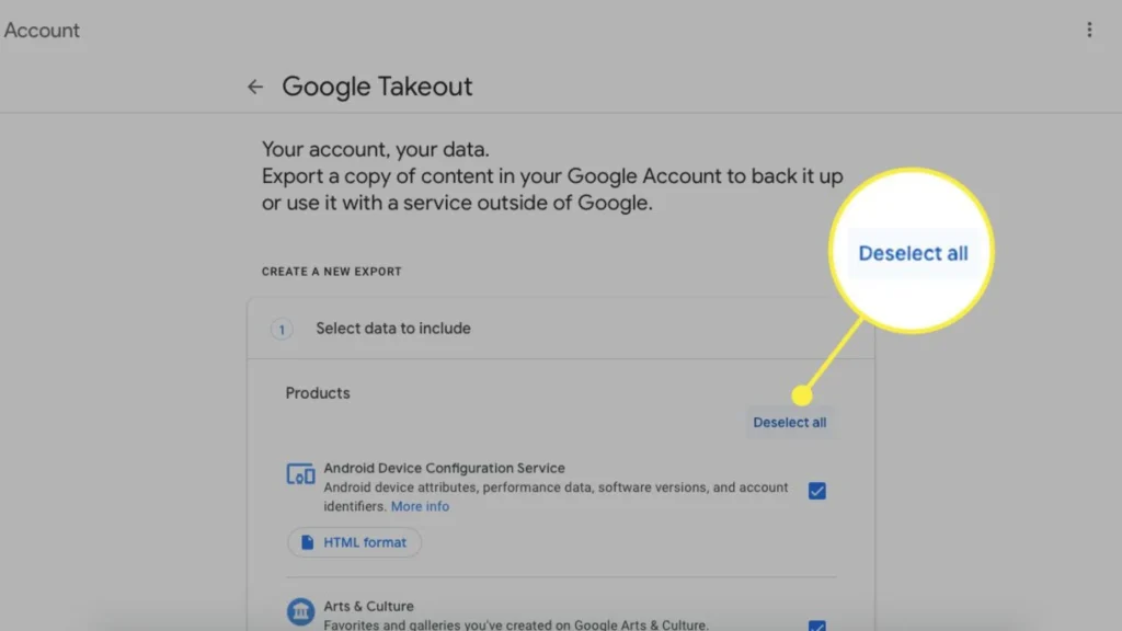 Google takeout