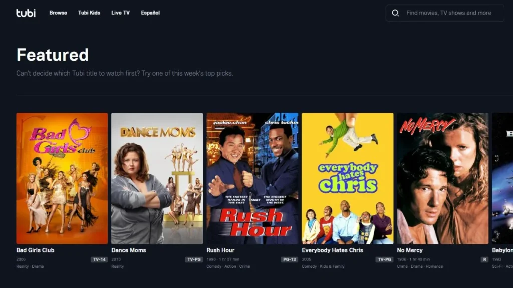 Streaming Baddies free on Tubi’s ad-supported platform