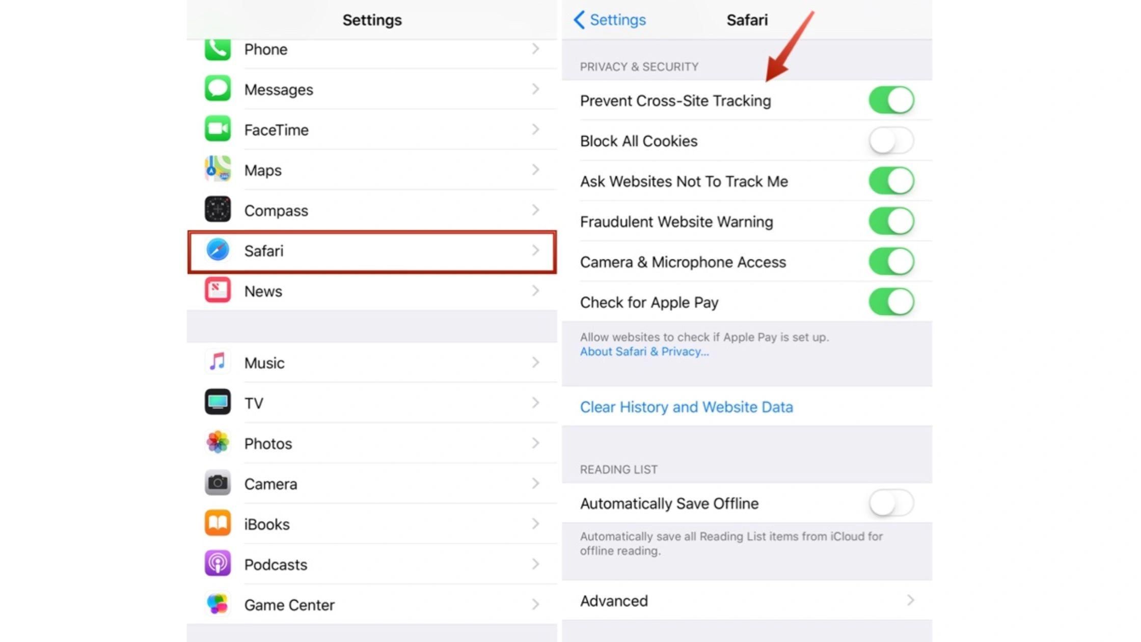 alt: Cross-Site Tracking in Safari on mobile