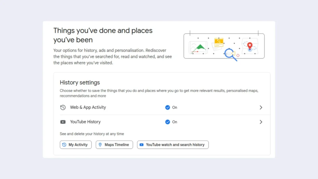 detailed view of what Google knows