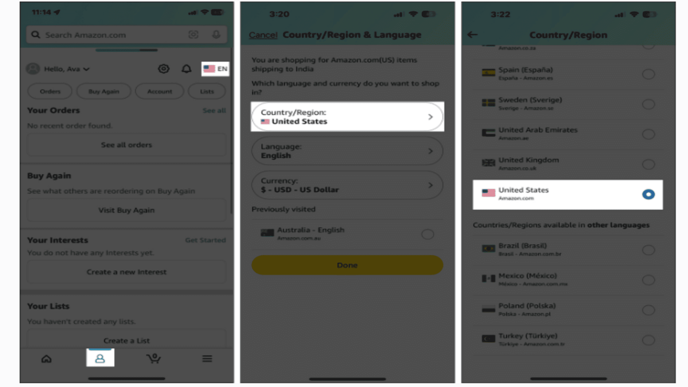 Alt: how-to-change-country-in-amazon-app-ios (Source)