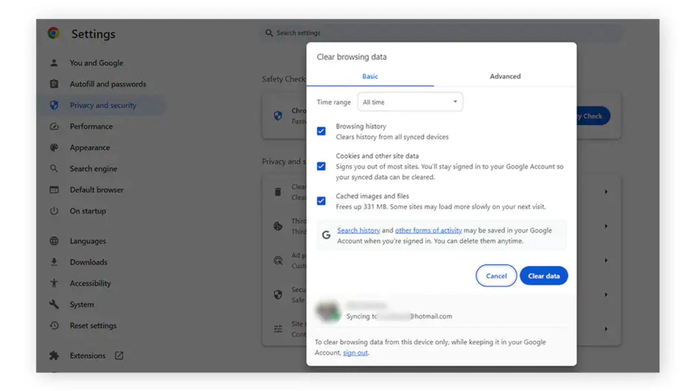 alt: clear your browser's cache