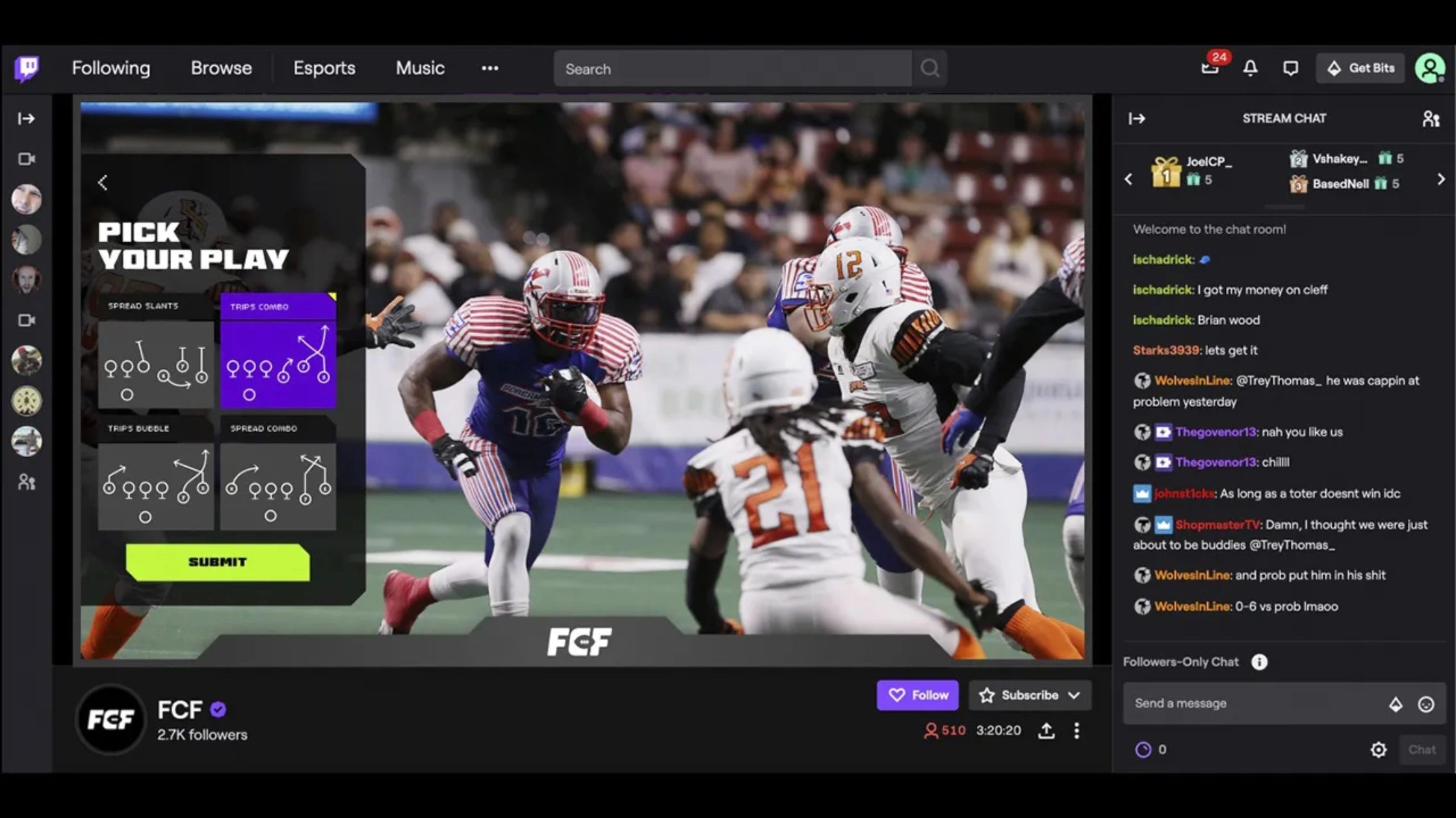 alt: TNF games on Twitch
