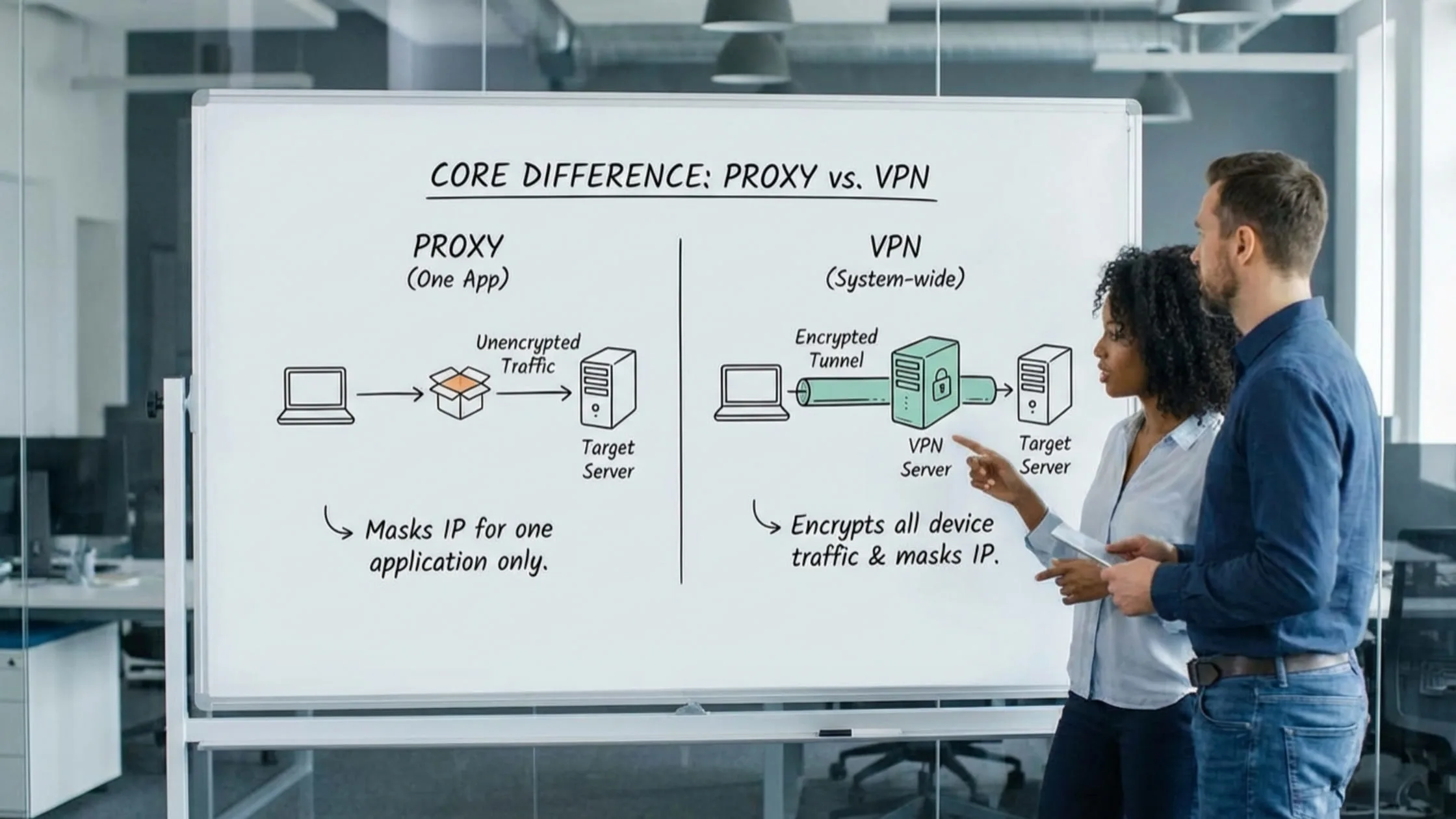 Core Difference between Proxy & VPN