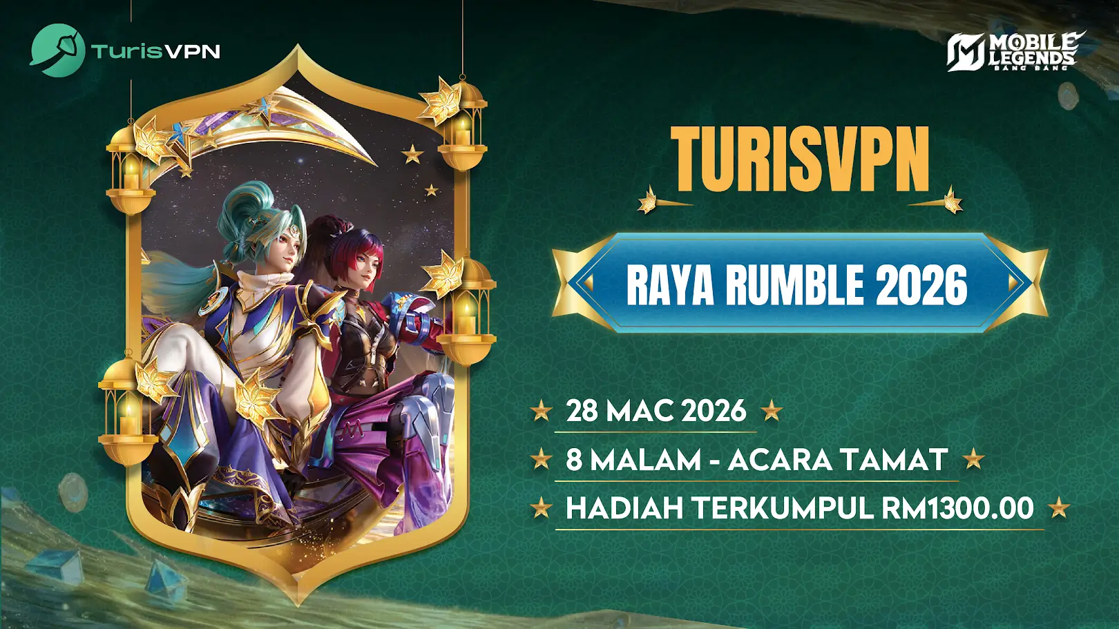 🌙✨ TurisVPN Raya Rumble 2026 – Gegar Arena Sempena Aidilfitri! 🎮🔥