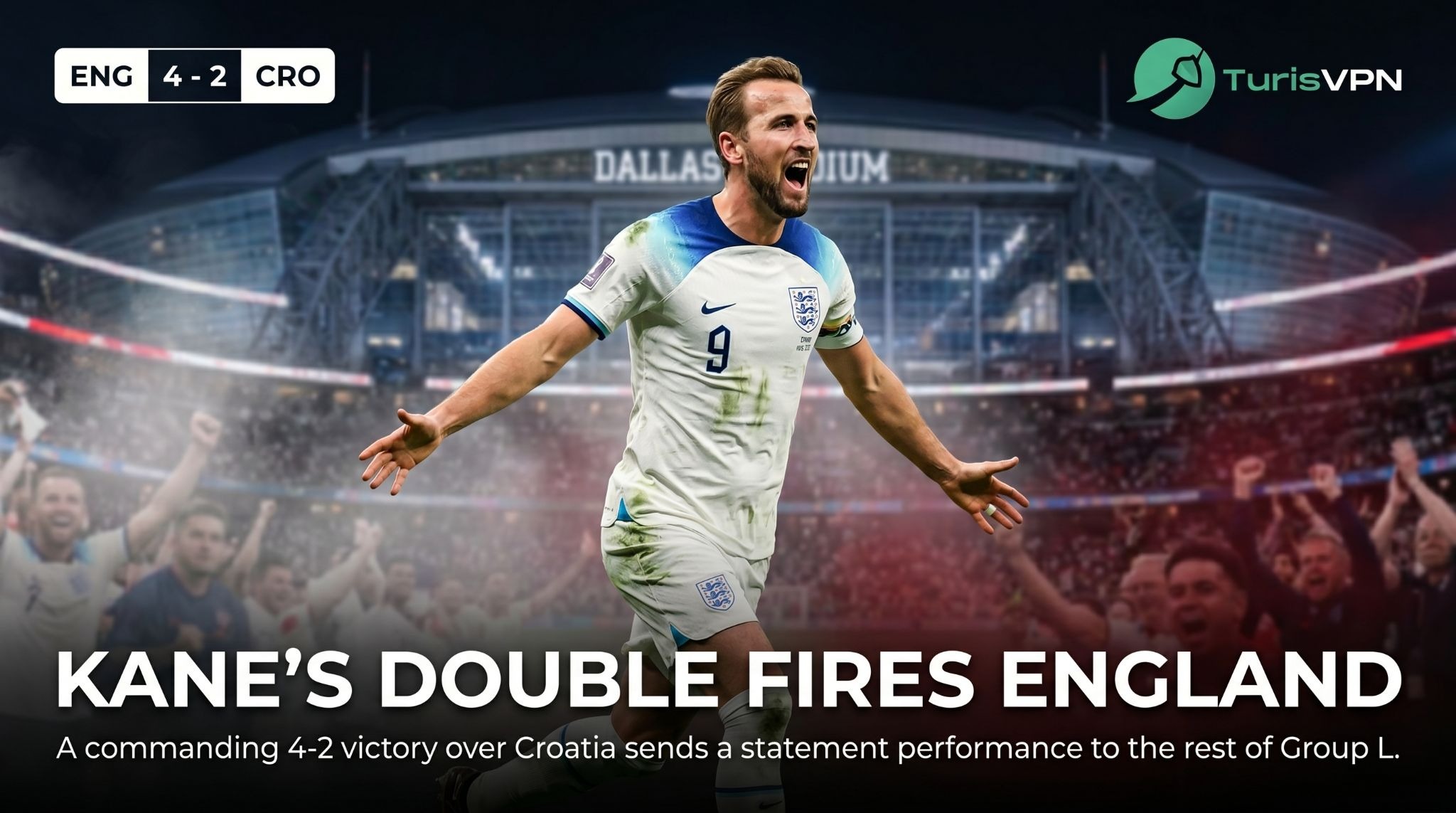 Kane's Double Fires England Past Croatia in Thrilling Four-Goal Opener thumbnail